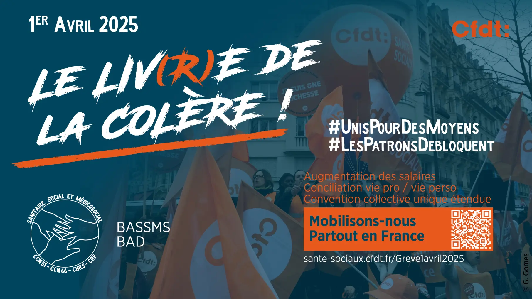 Bandeau invitant à la mobilisation des secteur BASSMS et BAD
