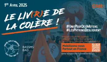 Bandeau invitant à la mobilisation des secteur BASSMS et BAD