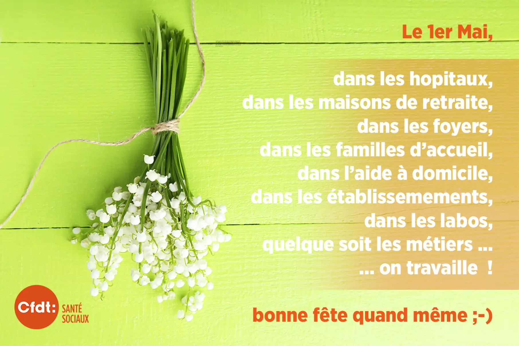 Beaucoup de personnes travaillent le 1er mai dans le secteur de la santé.