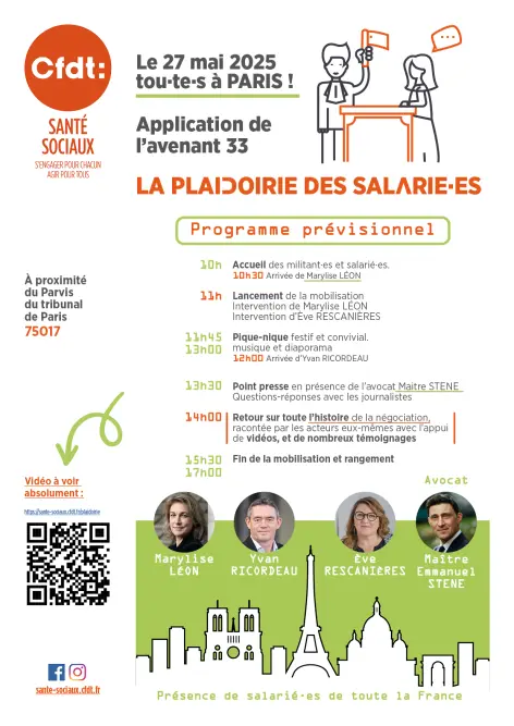 Programme du rassemblement la plaidoirie des salariés