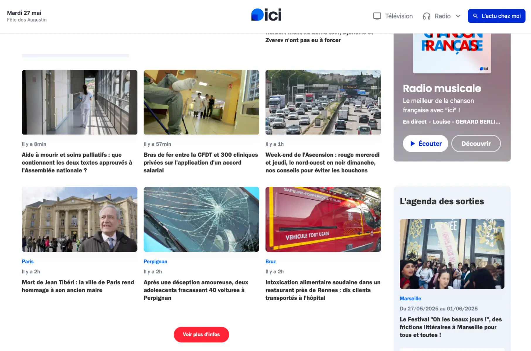 Copie d'écran site ICI France bleu où se trouve l'article CFDT