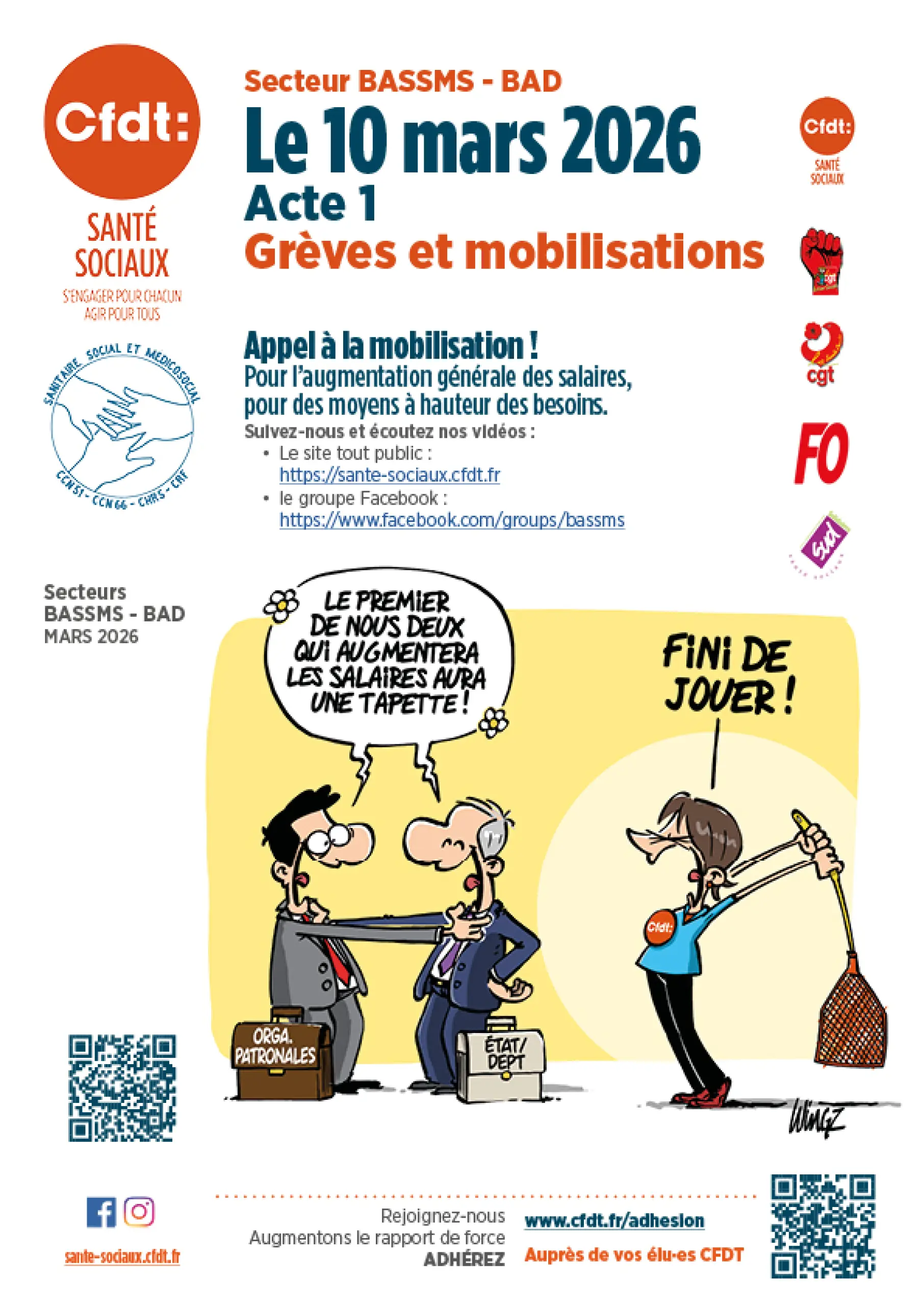 Appel à la mobilisation !  Pour l’augmentation générale des salaires,  pour des moyens à hauteur des besoins.