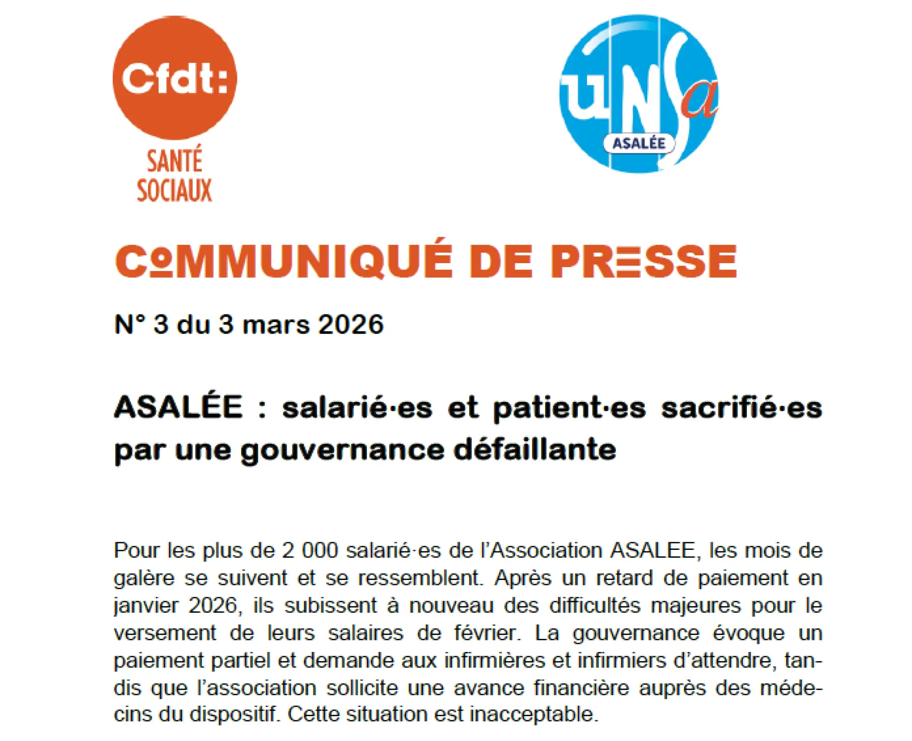 ASALÉE : salarié·es et patient·es sacrifié·es par une gouvernance défaillante