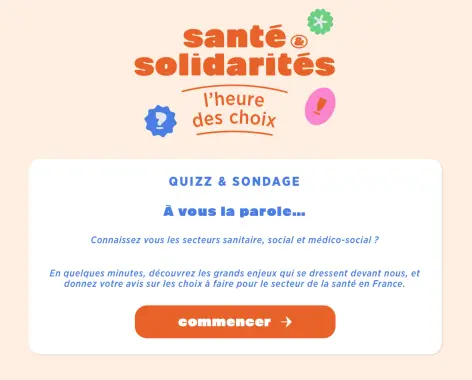 écran d'accueil outil QUIZZ - pétition