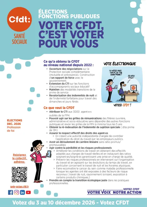 ÉLECTIONS FONCTIONS PUBLIQUES VOTER CFDT, C’EST VOTER POUR VOUS