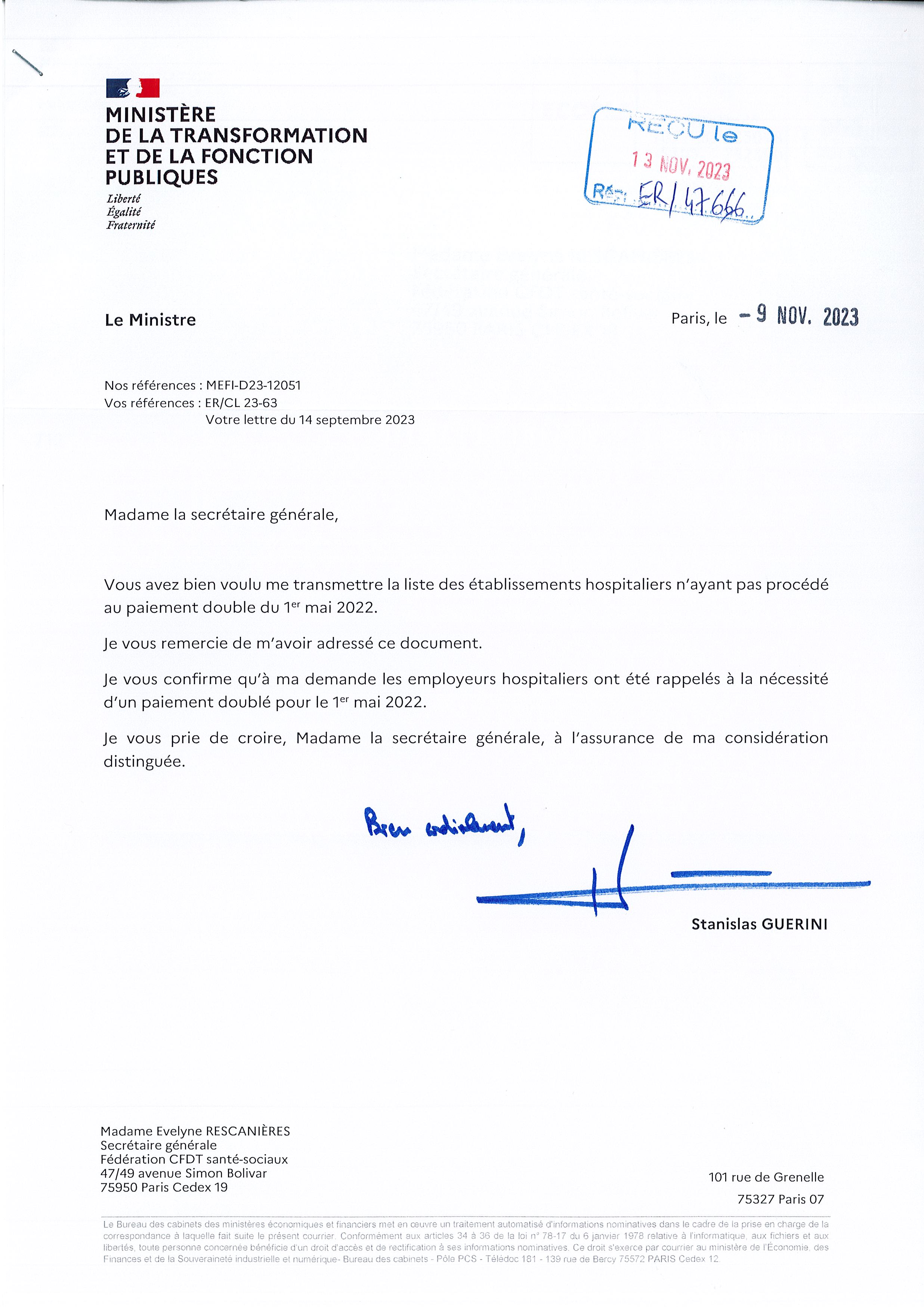 Réponse Ministre Guérini 20231109 Page 2