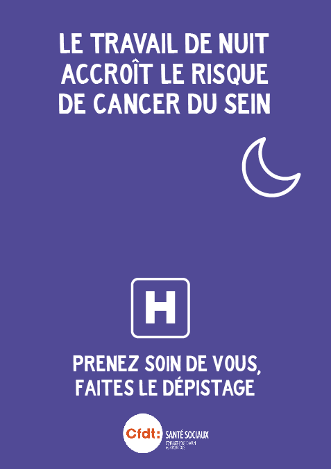 Visu Affiche cancer du sein et travail de nuit